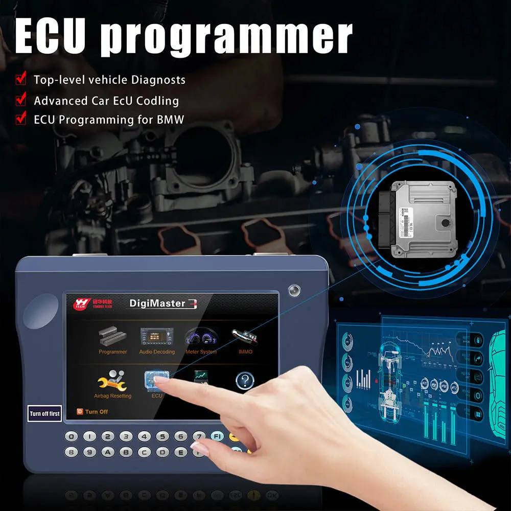 Оригинальный Yanhua Digimaster 3 III Коррекция кластера приборов Без ограничения токенов Плюс адаптер и кабель OBD II