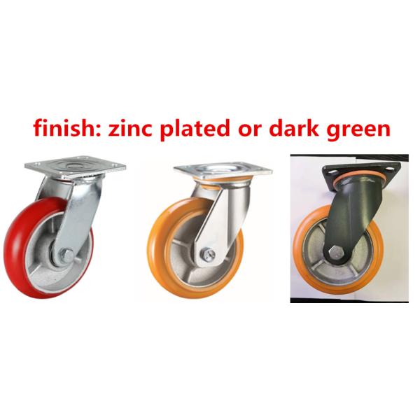 8 Inch Heavy Duty Industrial Trolley Wheels Pu Castor Wheel Iron Wheels