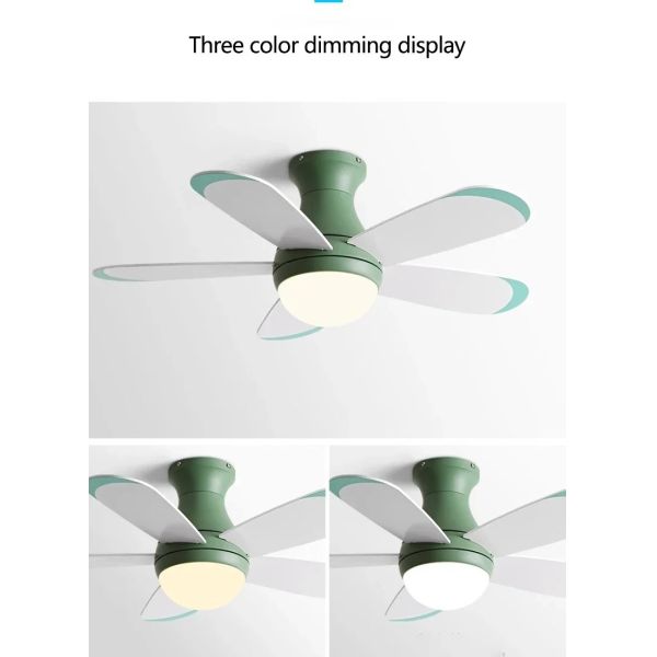 Control Low Floor Household Fan lamp colorful Children Room Ceiling Fan Light(WH-VLL-33)