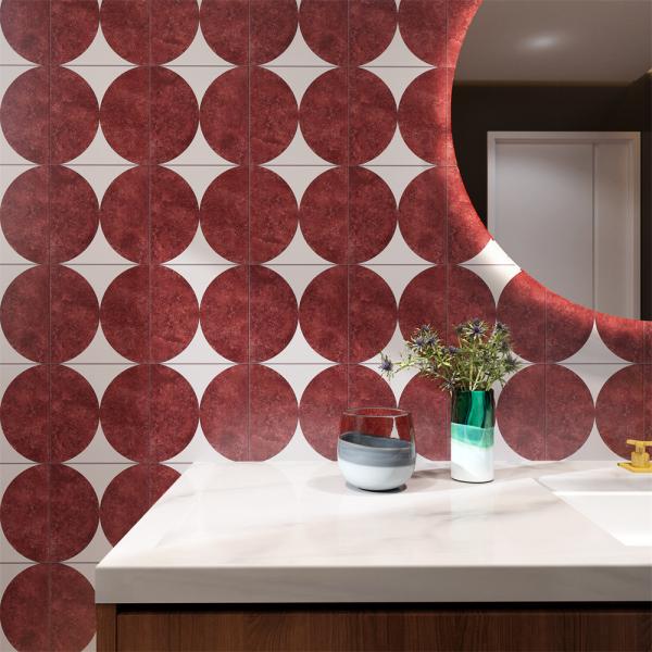 Rouge SGS 200x200mm Murs résistants à l'usure Carreaux céramiques rustiques et carreaux de sol Pour le restaurant et le salon