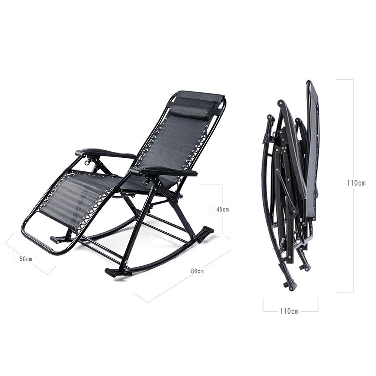 Custom Logo Sun Recliner Lounge Chair Outdoor Garden Camping Foldable Portable Chair