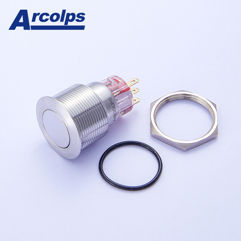LED 22mm Metal Push Button Switch IP67 Stainless Steel Momentary Push Button Switch