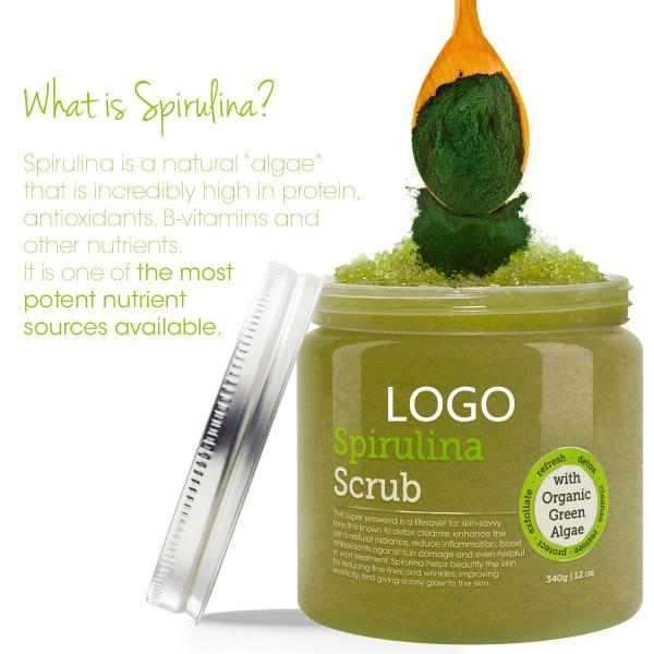 Le corps naturel de soins de la peau de Spirulina frottent le sel de la mer 250g morte empêchent des rides