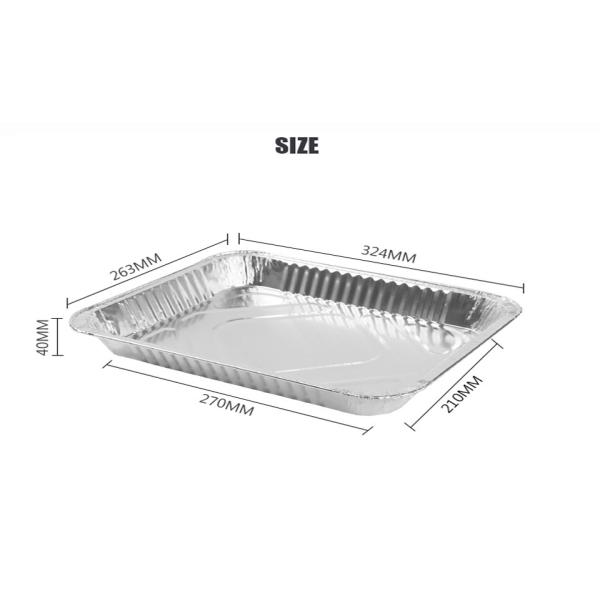 Лоток фольги сверхмощных мелких устранимых пищевых контейнеров алюминиевой фольги продолговатый с крышкой