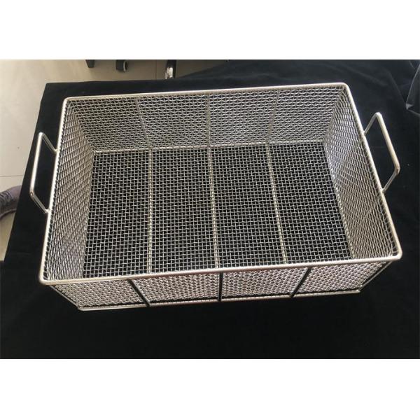 Custom Made Stainless Steel Woven Mesh Hospital Sterile Appliance Storage Basket