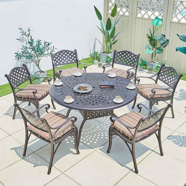 Balcony Furniture Small Round Table Cast Aluminum Coffee Table Set for Outdoor Leisure