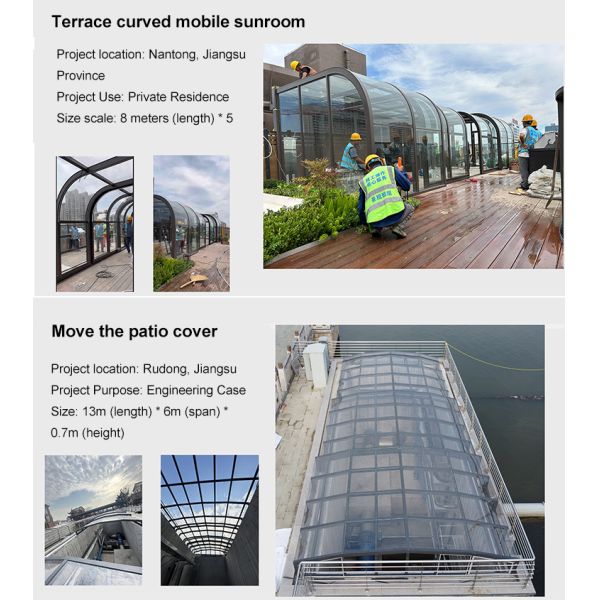 Retractable Pool Enclosures Contemporary Polycarbonate Windshield Skylight for Skateboard Swimming