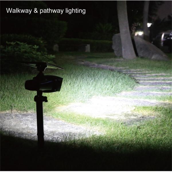 ABS Material 8leds 400 Lumens Solar Powered Spotlight Adjustable with 120° Beam Angle
