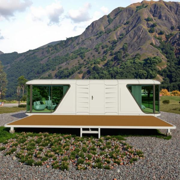 Modern Stylish Capsule House Hotel With Balcony Expandable Portable Luxury Mobile House