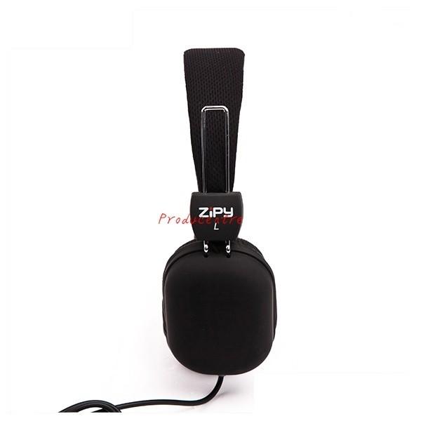 Universal square ear cover Sport MP3 Wired Headphone for music and PC Computer game in black