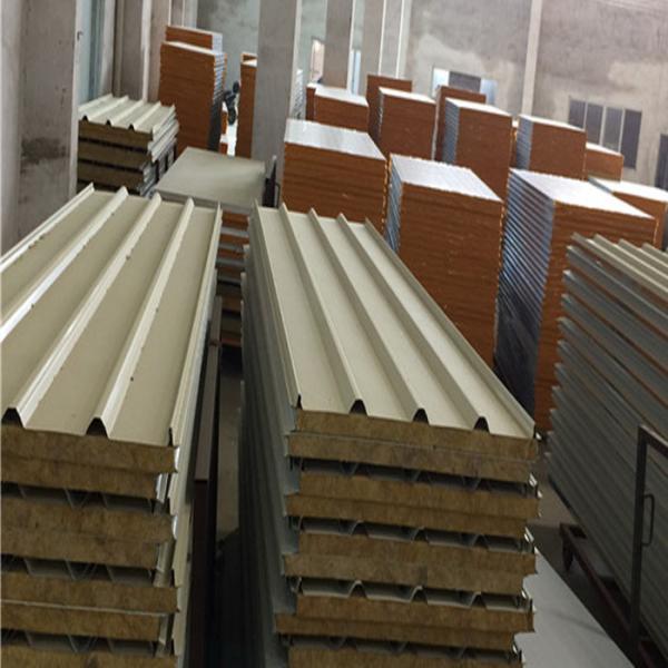 ivory white  50mm rock wool z-lock sandwich roof panel with 60kg for prefab house