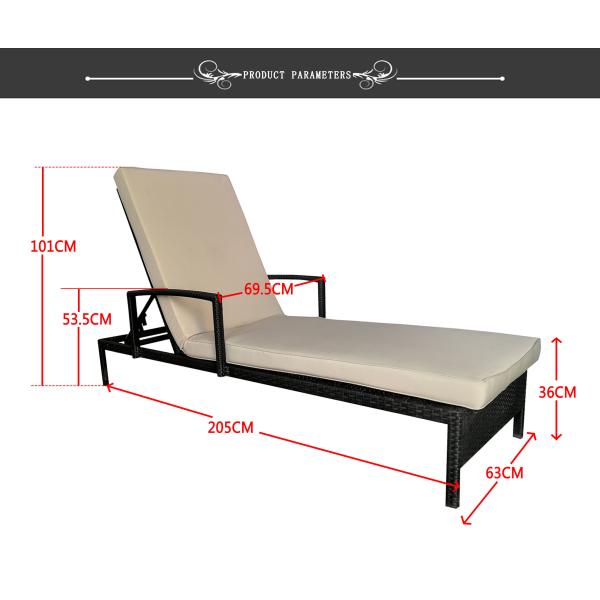 Modern Hotel Outdoor Swimming Poolside Daybed Sun Bed Outdoor Lounger