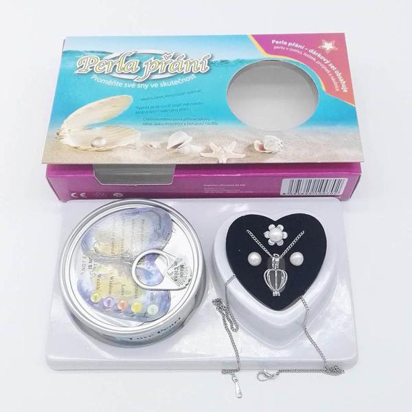 Custom Own Color Box for Love Pearl 3 PCS Sets included Chain Necklace with one Drop Pendant , Ring , Earrings