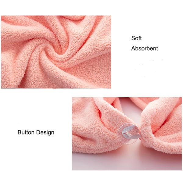 Diseños de impresión personalizados Envase de toalla con turbante de microfibra elástica para secado de cabello con ducha