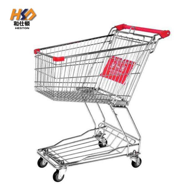 100l Metal Trolley Shopping Carts Powder Coating For Supermarket
