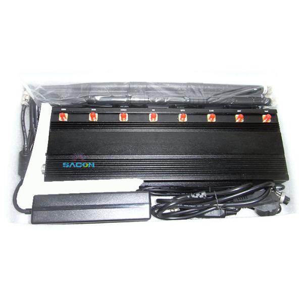 8 Channels Desktop Cell Phone Jammer with 40m Range and 365 Days Working for Prisons and Schools