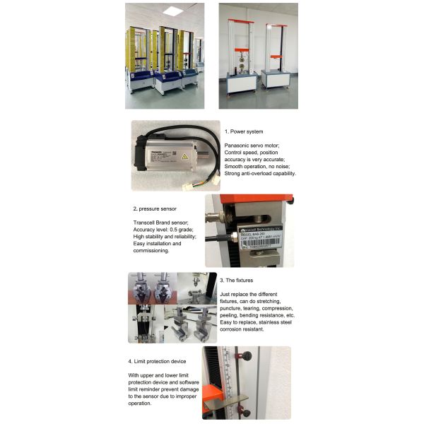 Universal Tensile Testing Machine with 2%-100%FS Test Force 0.01kN Resolution and 450mm Maximum Distance