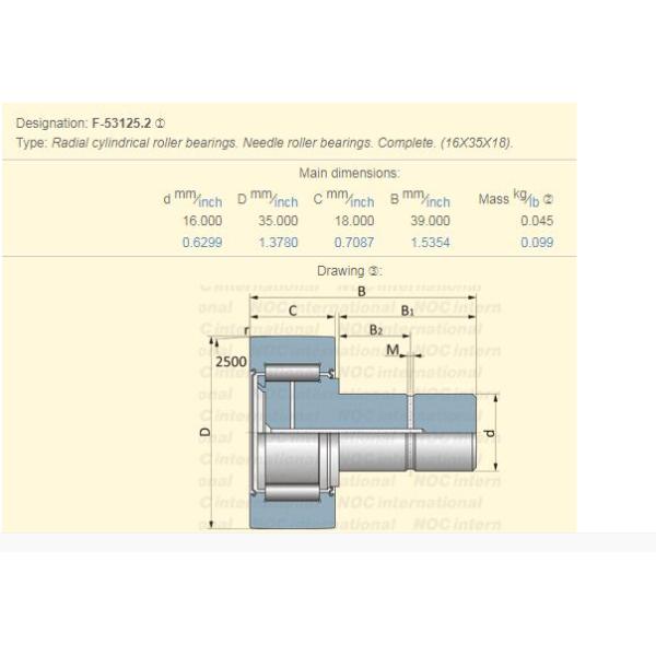 Roulement à rouleaux cylindrique type boulon de F -53125,2 pour la machine textile/machine d'impression