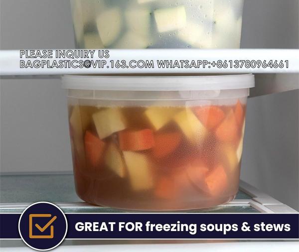 Storage Containers With Airtight Leak Proof Lids - Washable And Reusable - Recyclable BPA-Free - Microwave, Fridge