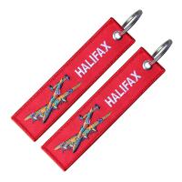 High Density Embroidered Motorcycle Keychain Colorful Flat Appearance