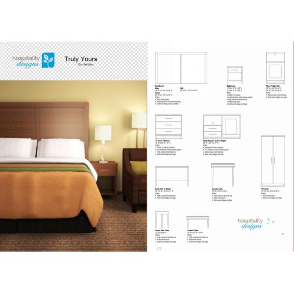 Commercial Dark Walnut Veneer Full Size Wood Bed For 5 Star Hotel