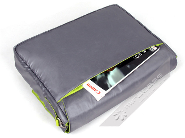 Womens Silver / Purple Sportive Shinning Grey Nylon Messenger Bag for 15.6” Laptop