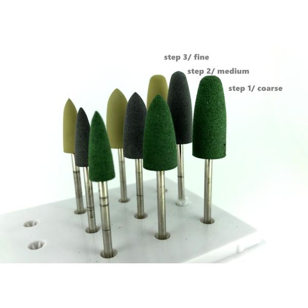 Acrylic Rubber Silicone Polishers Adjusting green Denture Finishing Burs