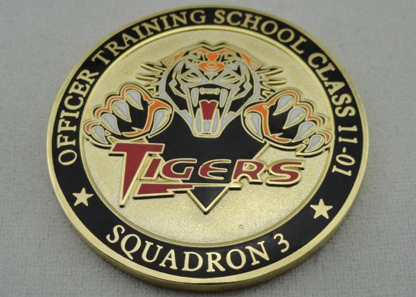 Double Sided Officer School Personalized Coins with synthetic enamel and Gold, Copper, Silver Plating