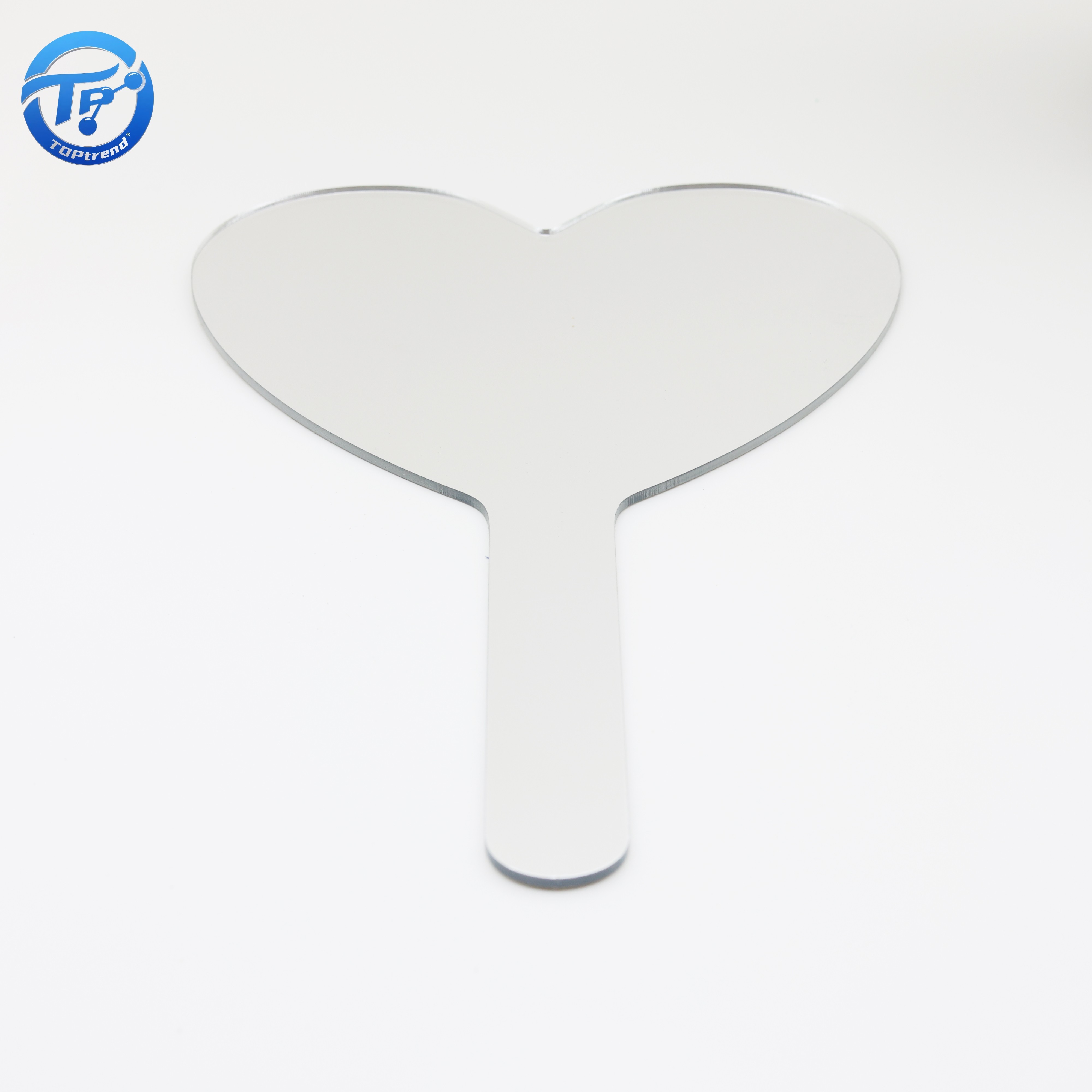 Heart Shaped Acrylic Mirror Sheet Integrated Handle PMMA Acrylic Mirror For Beauty Salon