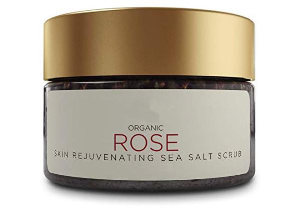 Organic Rose Body Scrub , Natural Exfoliating Body Scrub With Organic Sea Salt