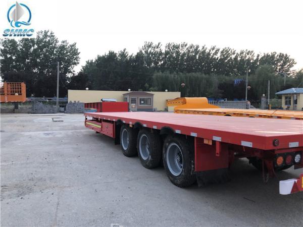 Hydraulic Flatbed International Semi Truck Trailer 80 Tons 17m Strong Loading Construction Machines