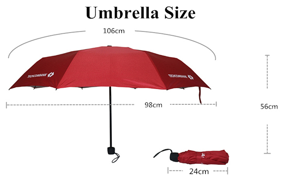 21 Inch Compact Folding Umbrella With UV 50+ Protection 90T Pongee