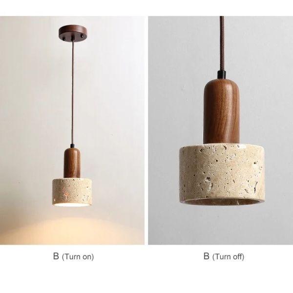 Wabi Sabi Pendant Light Designer Retro Stone Light Bedroom Bedside Dining Lights（WH-AP-676）