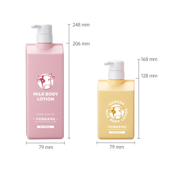 500ml/1000ml Pink/Yellow PET Smooth Bottle With white Pump For shampoo lotion bottle