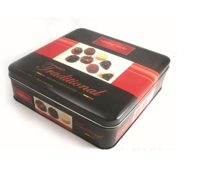 Promotional Customized Desgin Fancy Metal Square Tin Box Chocolate Tin Box With Stamping LOGO