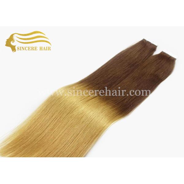 Hot Sale 26 Inch Tape In Hair Extensions for sale, 65 CM Long 2 Tone Color Ombre Tape In Remy Hair Extensions For Sale 22 Inch Remy Double Drawn Tape In Hair Extensions - 55 CM #99J Seamless Tape Hair Extension 2.5 G X 20 PCS for sale
