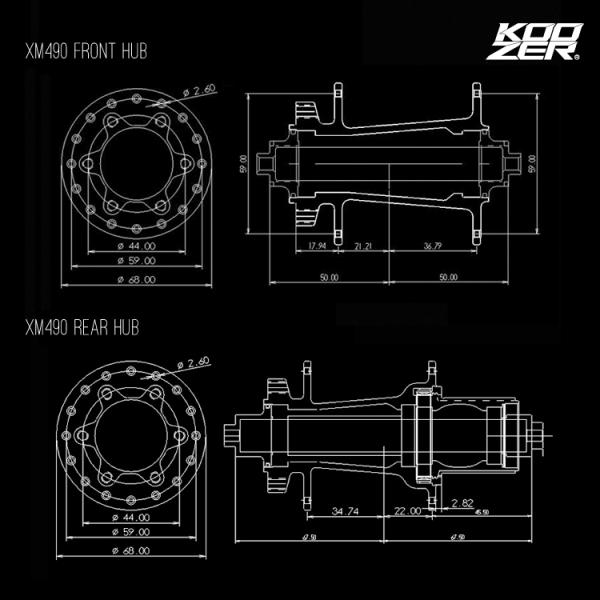 2021 Koozer XM490PRO 4 Bearing MTB Mountain Bike Hub Rear 12x142mm Thru 32 Holes Disc Brake Bicycle