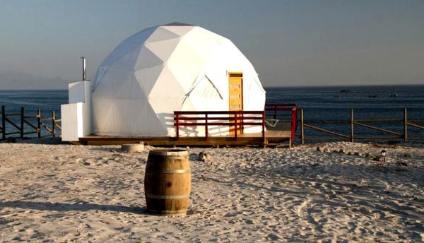 6m Luxury Coated Polyester Fabric Glamping Dome Tent For Hotel