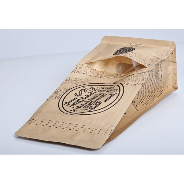 Eco Friendly Coffee Bean Packaging Pouch Compostable Recyclable With Pull Tab Ziplock