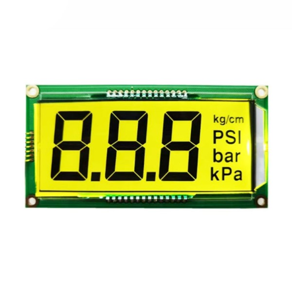 Custom Display Module 3 Digit Yellow Backlight Black Words with PCB