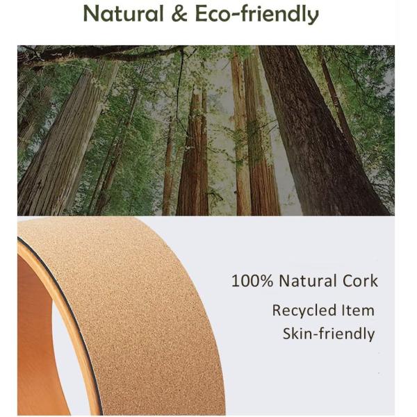 Custom ECO Friendly Wooden Fitness Equipment Cork Yoga Wheel Manufacturor