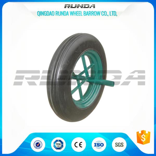 Line Pattern Solid Rubber Wheelbarrow Wheels14 Inch Hollow Axle Powder Coated Rim
