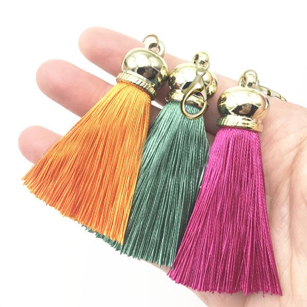 Zinc Alloy Lobster Clasp Metal Accessories Tassel Pendants For Keychain Dangle