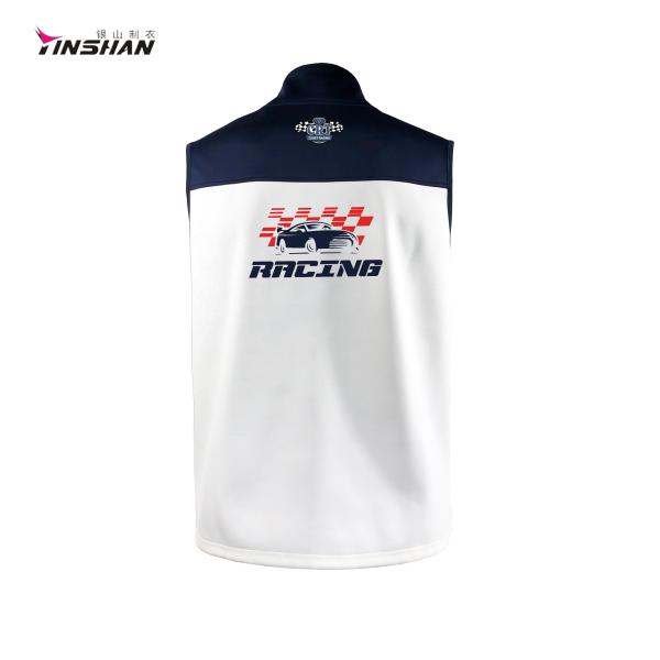 Aviliable Sample Custom Team Name Sports Vest Windproof White Racing Motorcycles Vests