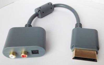 Adaptador audio ótico novo para o cabo/cabo de Microsoft XBOX 360 avoirdupois RCA R/L
