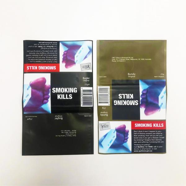 Wholesale Resealable Smoking Leaf Cigarette Bag Packaging Rolling Tobacco Pouch