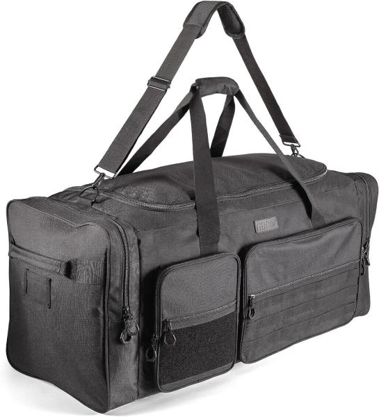 Fitdom 130L 36 Heavy Duty Extra Large Sports Gym Equipment Travel Duffle Bag W/Adjustable Shoulder Strap & 7 Compartmen