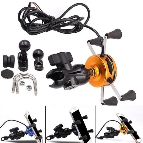 Aluminium X Claw Motorcycle Phone Mount For 3.5-6'' Cell Phone