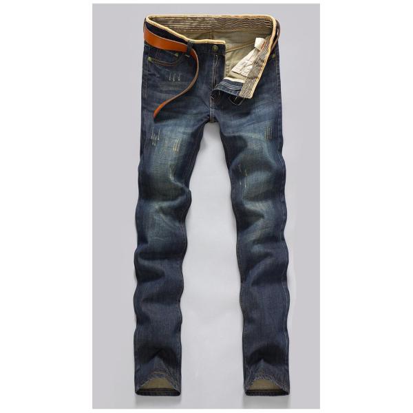 Zipper Fly XMAMLON Stretch Regular Fit Pants Fashion Men's Denim Slim Mid Waist Jeans
