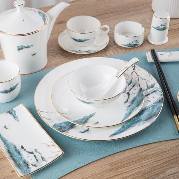 Набор плиты подарочной коробки керамический, набор Dinnerware фарфора круглой посуды установленный